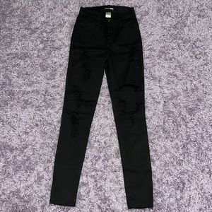 fashion nova ripped black skinny jeans